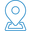 Icon of a map pin on a tablet